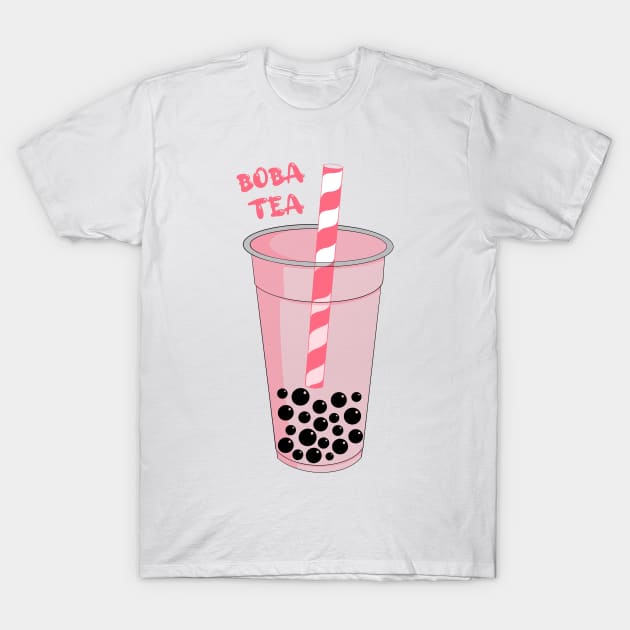 Pink Boba Tea T-Shirt by smoochugs